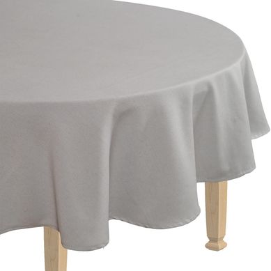 Mantel redondo linen look gris claro 160x160 cm