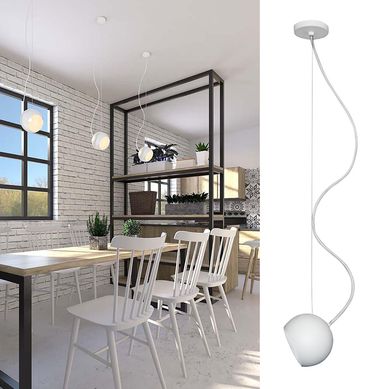 Lmpara colgante Oca blanca 160mm cable hilo tejido blanco 1 luz GU10