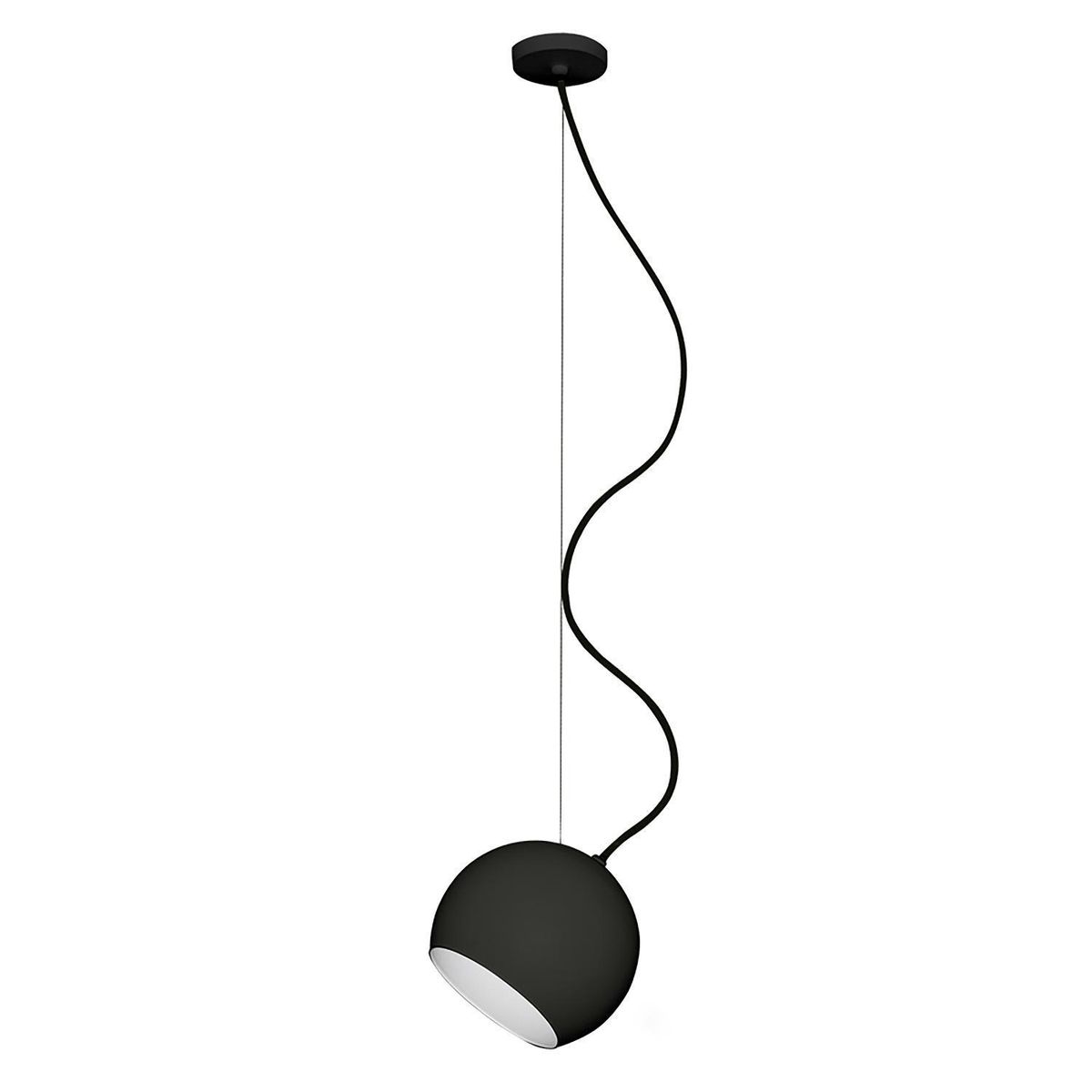 BLUMENAU - Lámpara Colgante 1 Luz Aluminio Negro