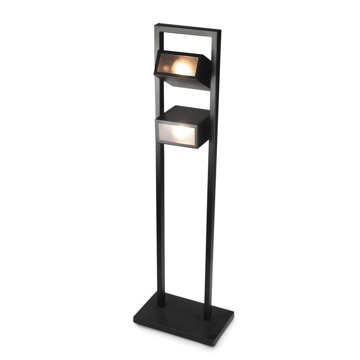 BLUMENAU - Faro Carbono de acero galvanizado negro 2 luces E27 1,1m IP 54