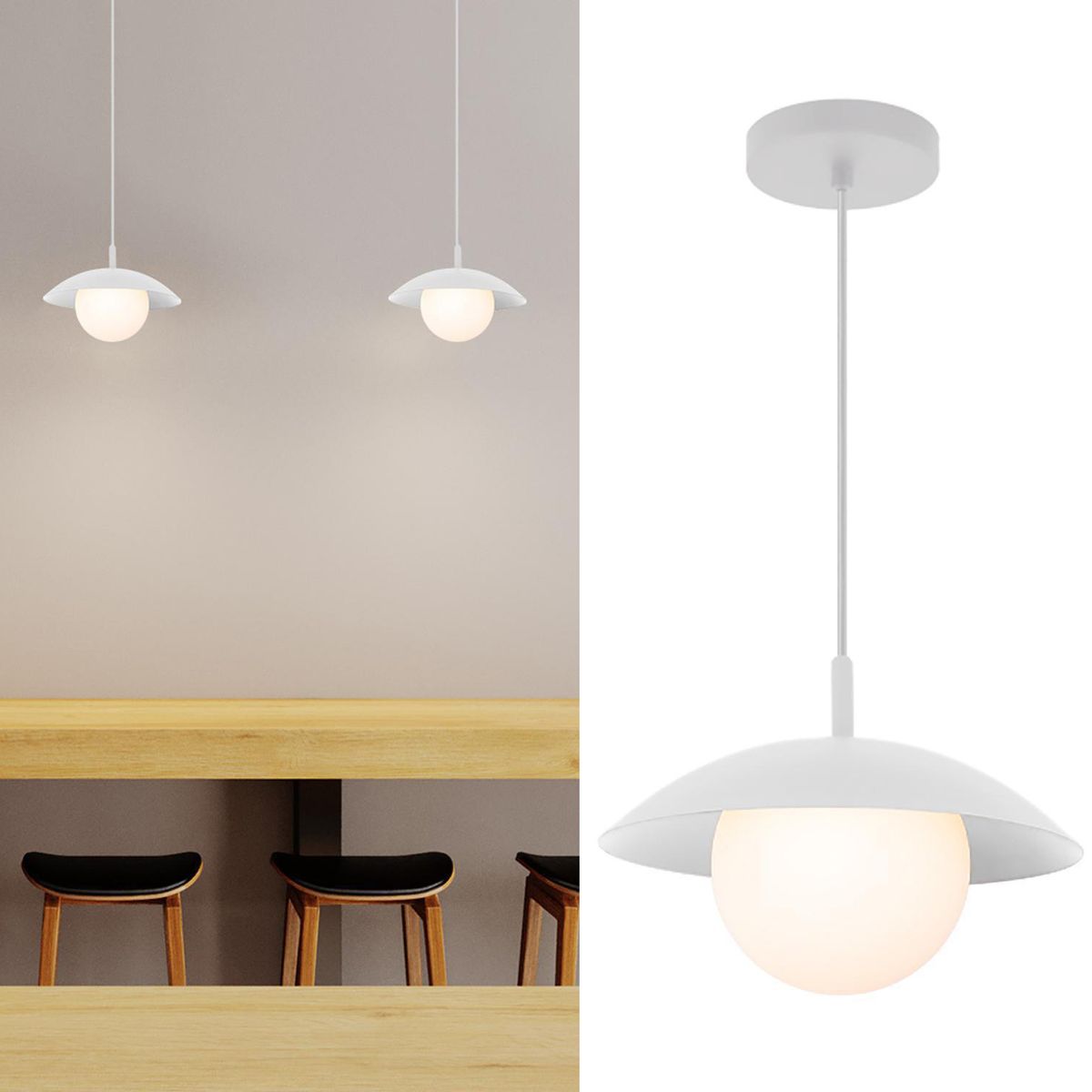 BLUMENAU - Lámpara Colgante Anna 1 Luz Vidrio Gris