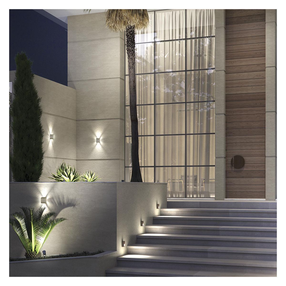 BLUMENAU - Apliqué Flip II 1 Luz Aluminio Negro