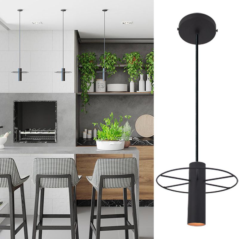 BLUMENAU - Lámpara Colgante Trevo 1 Luz Aluminio Negro 18 cm