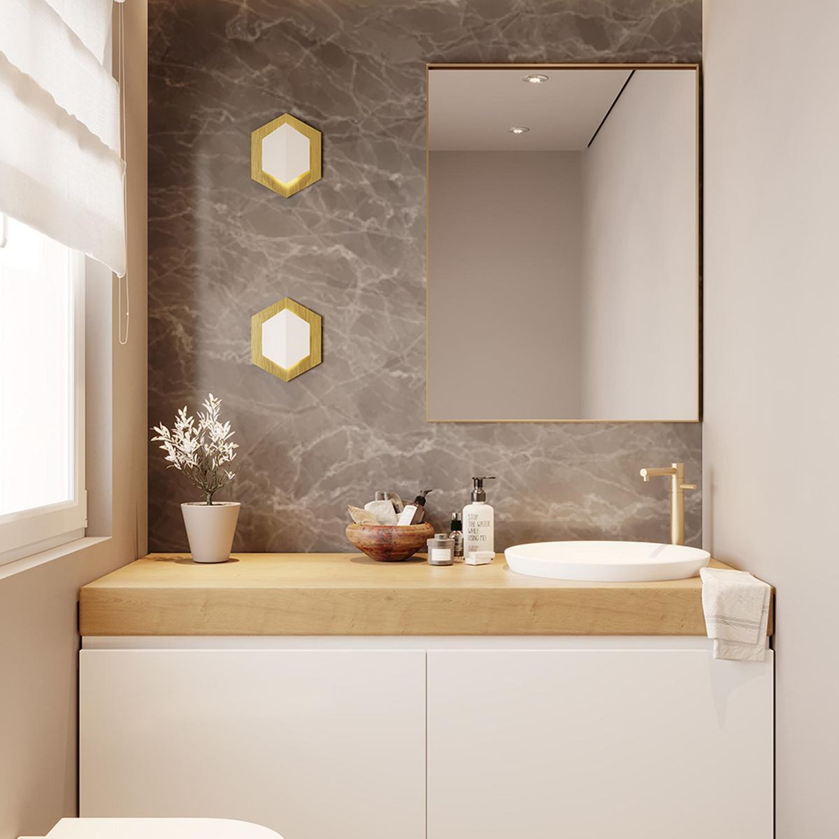 BLUMENAU - Apliqué Quarzo 2 Luces Bronce Negro