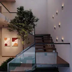 BLUMENAU - Apliqué Pared Cubo 3D negro acero 120mm 1 luz G9