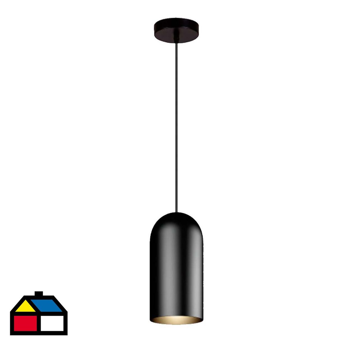 BLUMENAU - Lámpara Colgante Otto 1 Luz Aluminio Negro