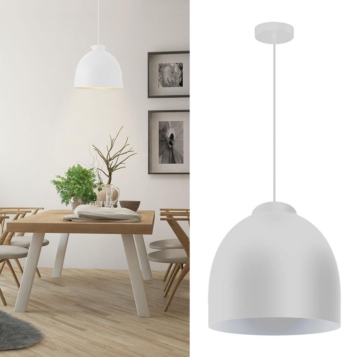 BLUMENAU - Lámpara Colgante Blum 1 Luz Aluminio Blanco