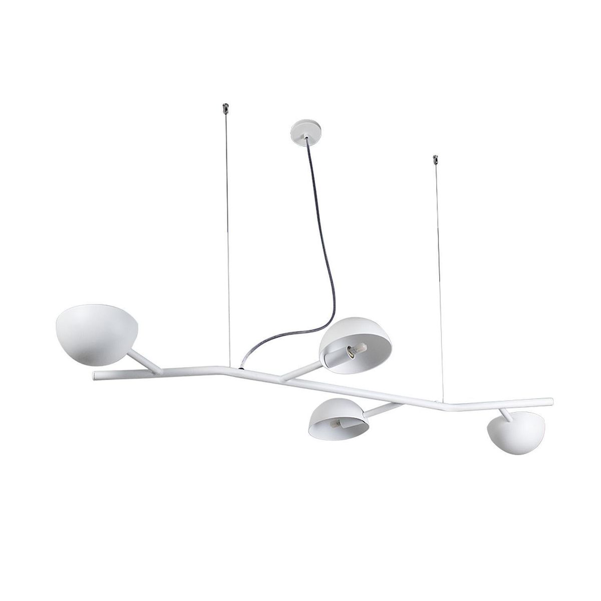 BLUMENAU - Lámpara Colgante Bola 4 Luces Aluminio Blanco