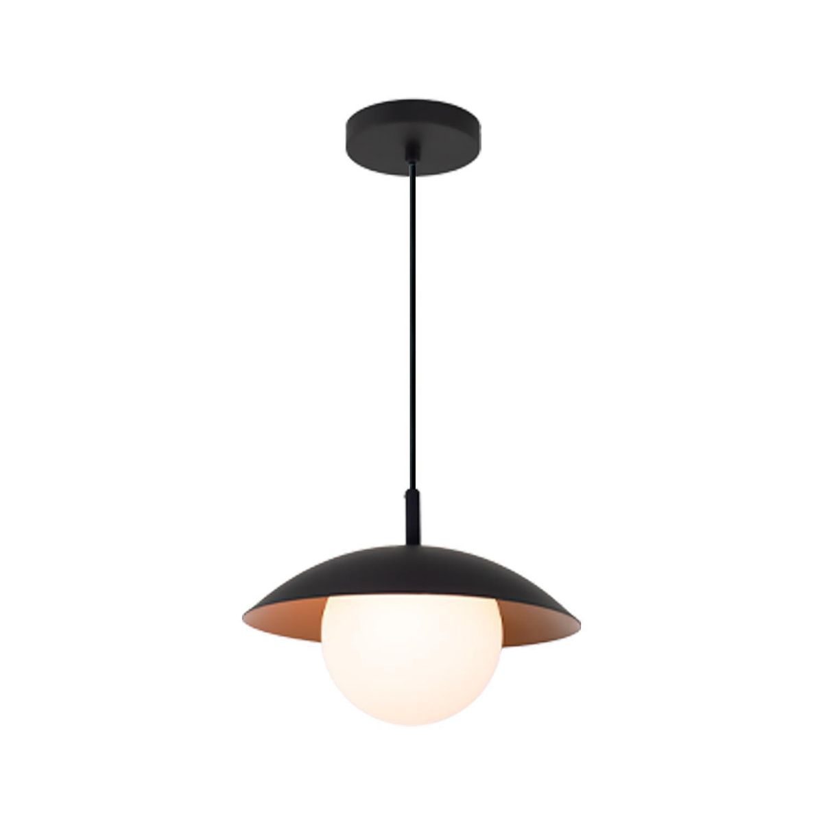 BLUMENAU - Lámpara Colgante Anna 1 Luz Vidrio Negro