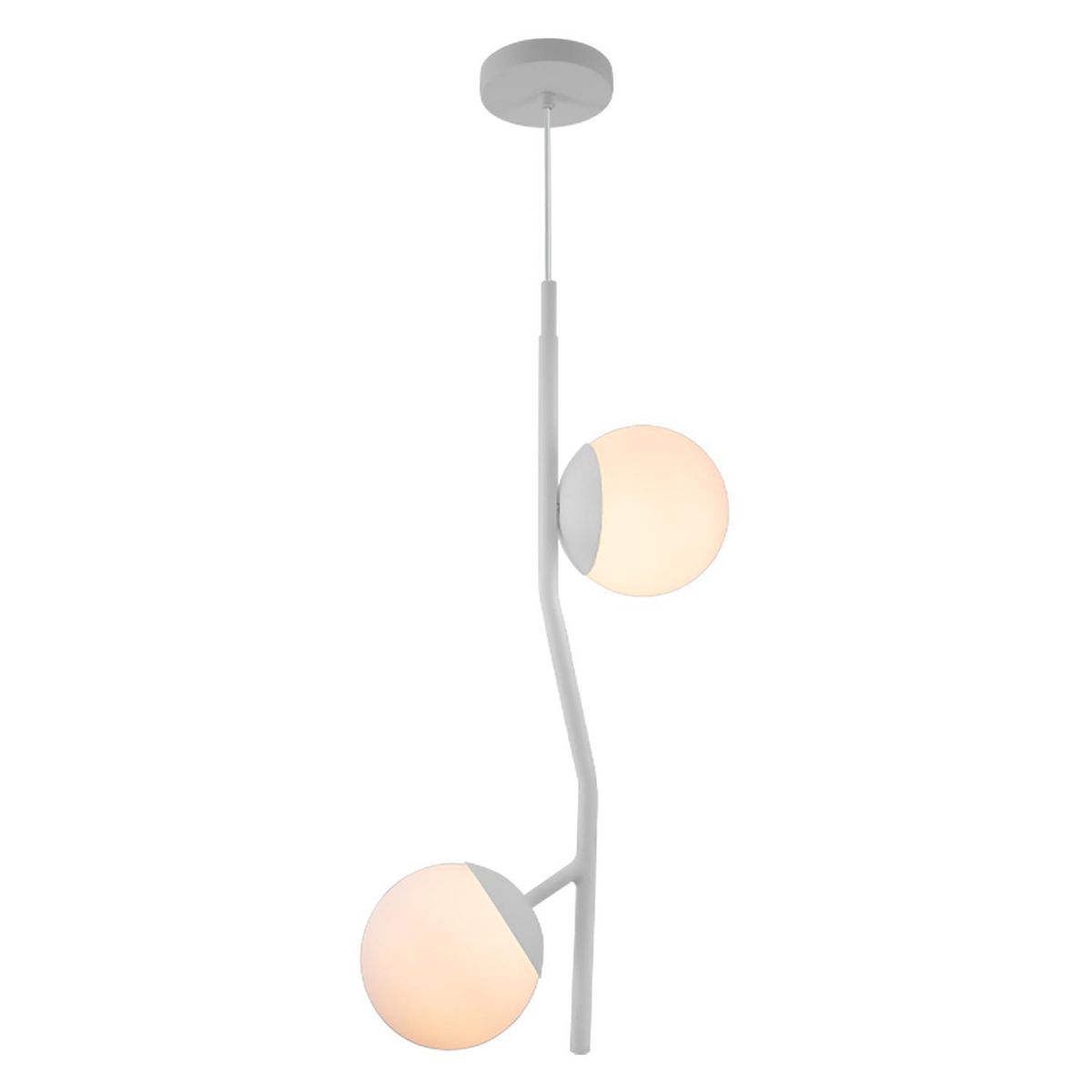 BLUMENAU - Lámpara Colgante Flora 2 Luces Metal Blanco