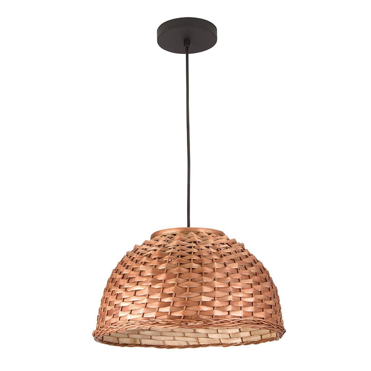 BLUMENAU - Lámpara Colgante Bali 1 Luz Mimbre Café
