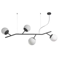 BLUMENAU - Lámpara colgante Flora Horizontal Negra 950mm empavonada 4 luces G9