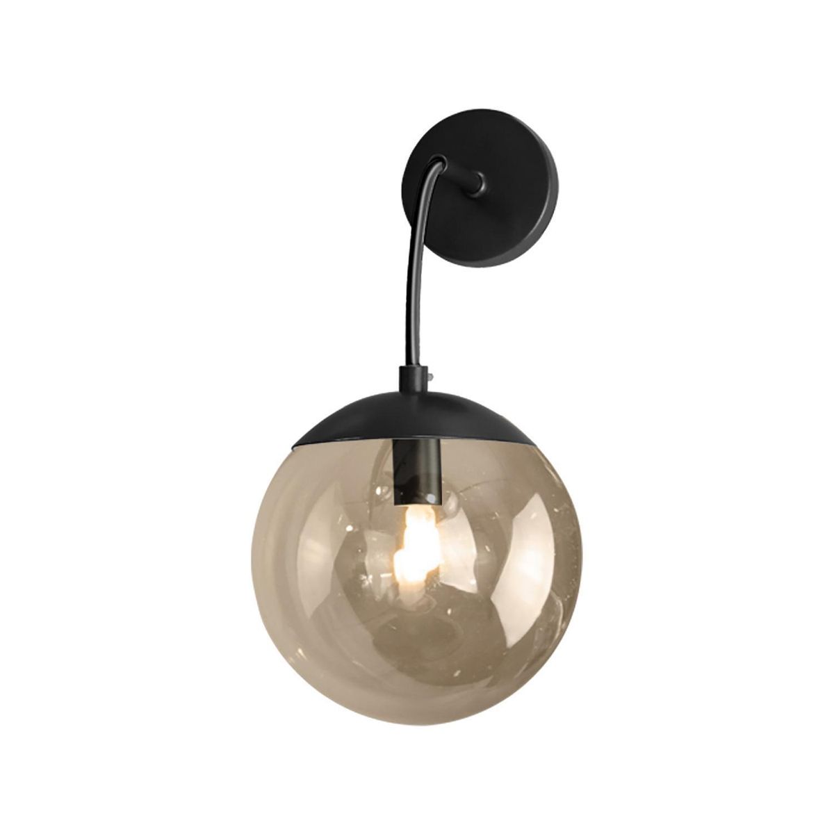 Apliqué Globo 1 Luz Aluminio Negro, marca BLUMENAU - Foto Principal