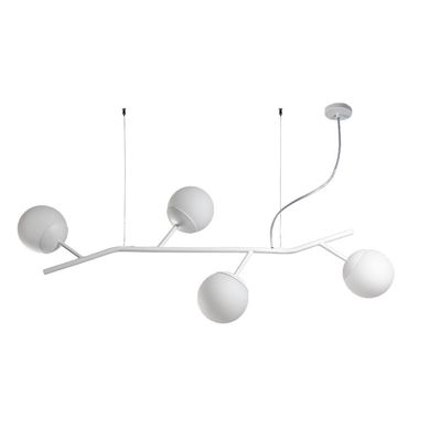 Lmpara colgante Flora Horizontal Blanca 950mm empavonada 4 luces G9