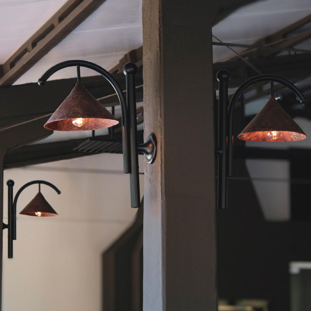 BLUMENAU - Apliqué Corten 1 Luz Aluminio Negro