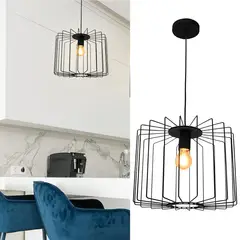 BLUMENAU - Lámpara colgante Cela negra pequeña 350x250mm 1 luz E27