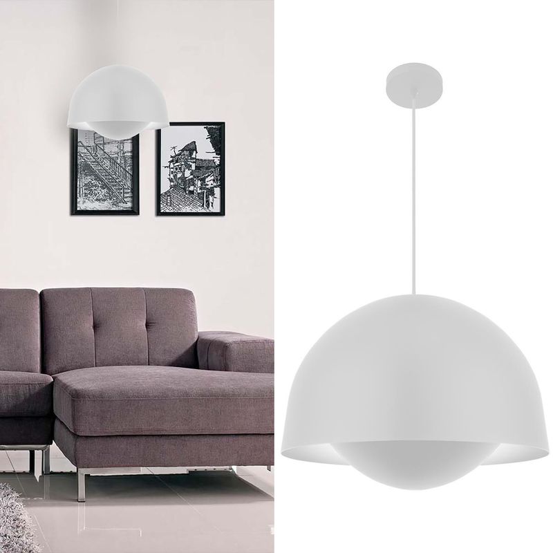 BLUMENAU - Lámpara Colgante Ergo 2 Luces Aluminio Blanco 40 cm