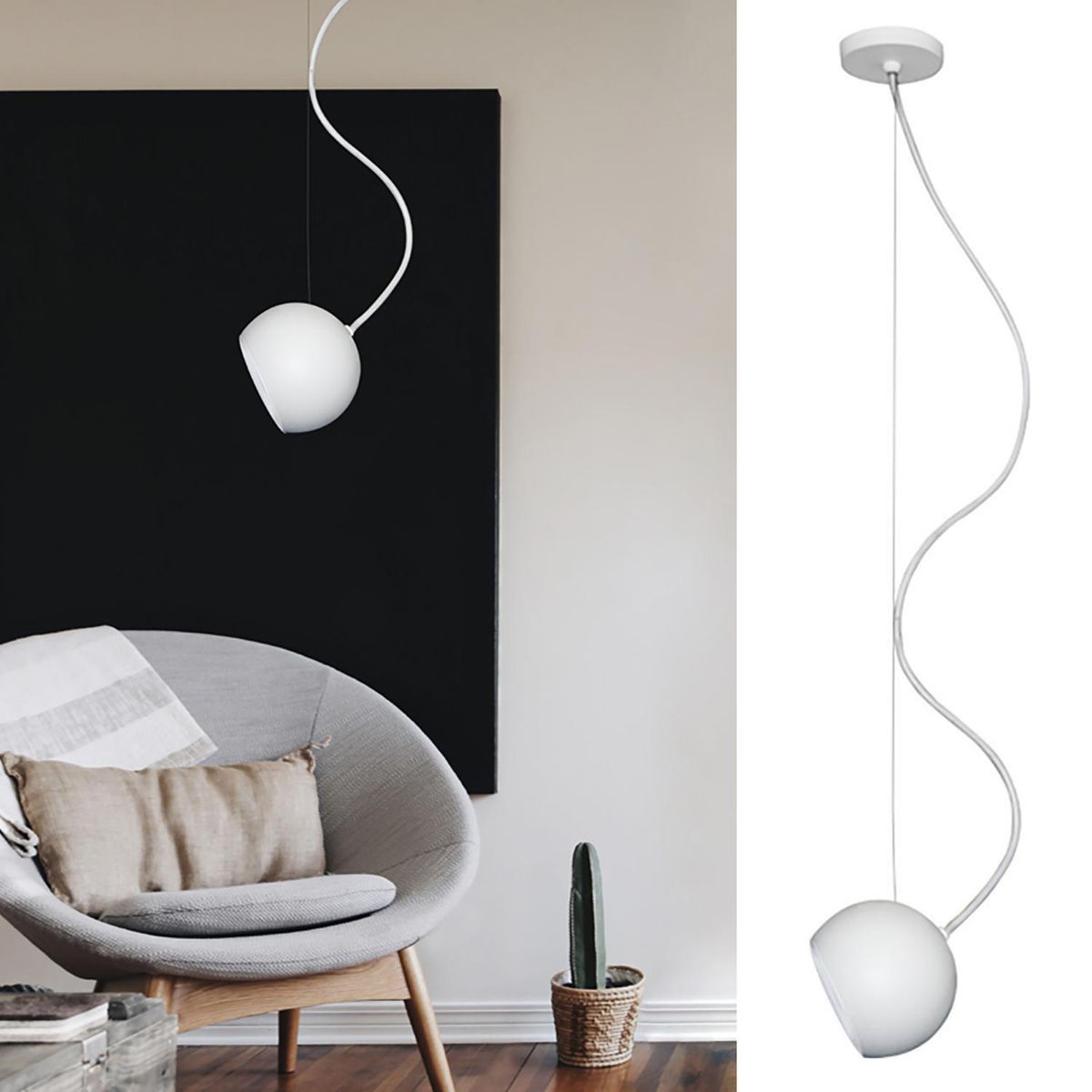 BLUMENAU - Lámpara Colgante Oca 1 Luz Aluminio Blanco