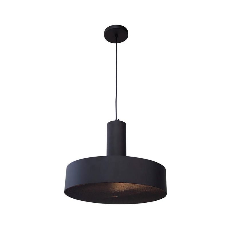 BLUMENAU - Lámpara Colgante Carbono 1 Luz Acero Negro 40 cm