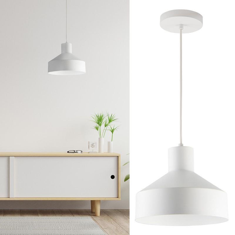 BLUMENAU - Lámpara Colgante Niza 1 Luz Aluminio Blanco 23 cm