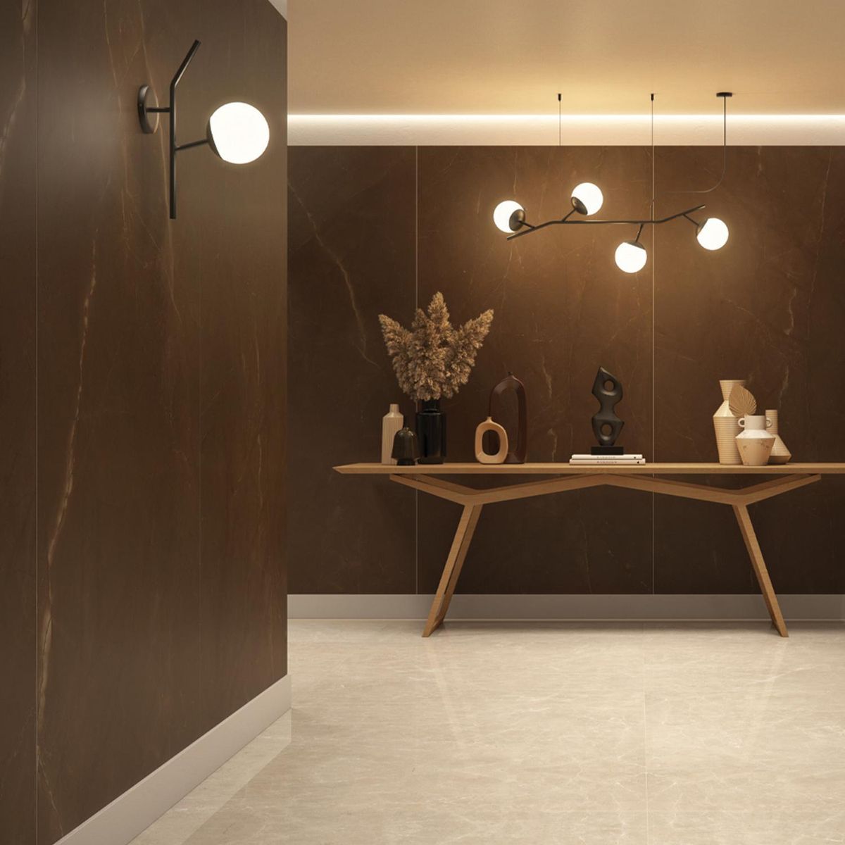 BLUMENAU - Apliqué Flora 1 Luz Vidrio Blanco 45 cm