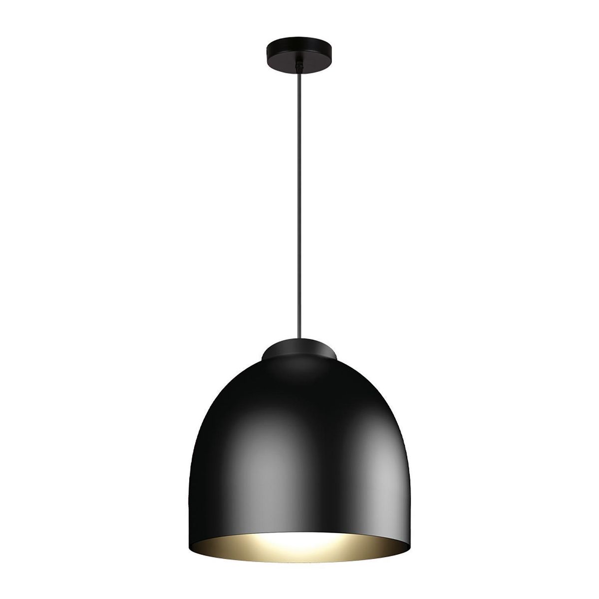BLUMENAU - Lámpara Colgante Blum 1 Luz Aluminio Negro 35 cm