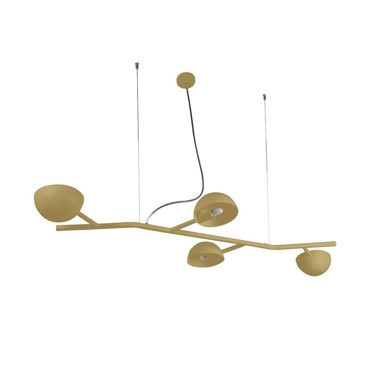 BLUMENAU - Lámpara Colgante Bola 4 Luces Aluminio Dorado