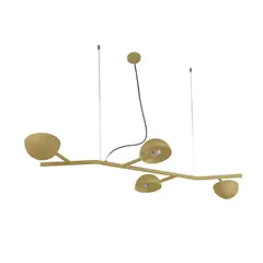 BLUMENAU - Lámpara Colgante Bola 4 Luces Aluminio Amarillo/Dorado