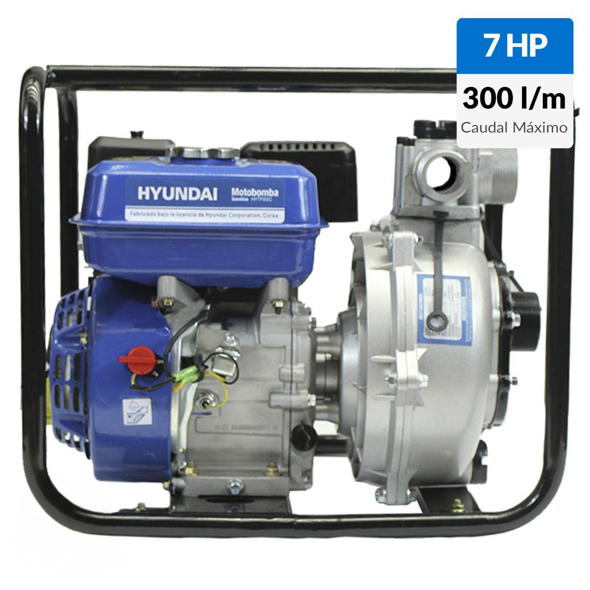 HYUNDAI - Motobomba gasolina 2"x2" partida manual alta presión