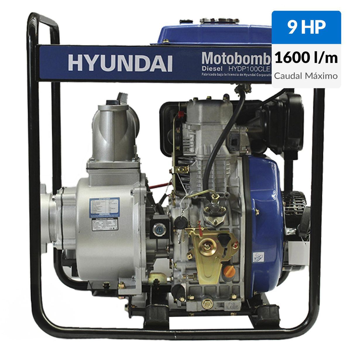 HYUNDAI - Motobomba diesel 4"x4" partida eléctrica agua limpia
