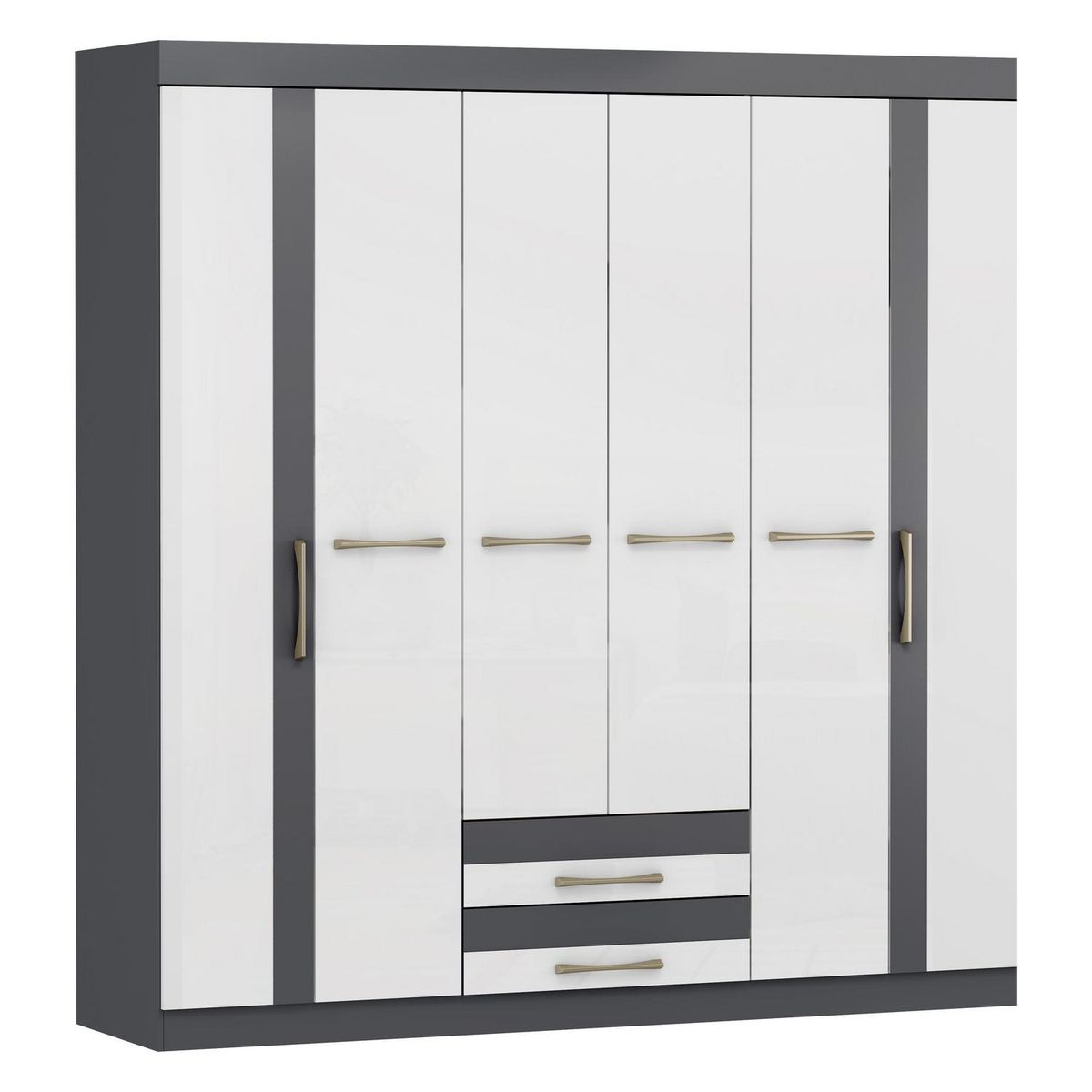 ALTAVISION - Clóset New Roma 6 Puerta(s) 2 Cajón(es) 5 Repisa(s) 180x183x47 cm Grafito/Blanco