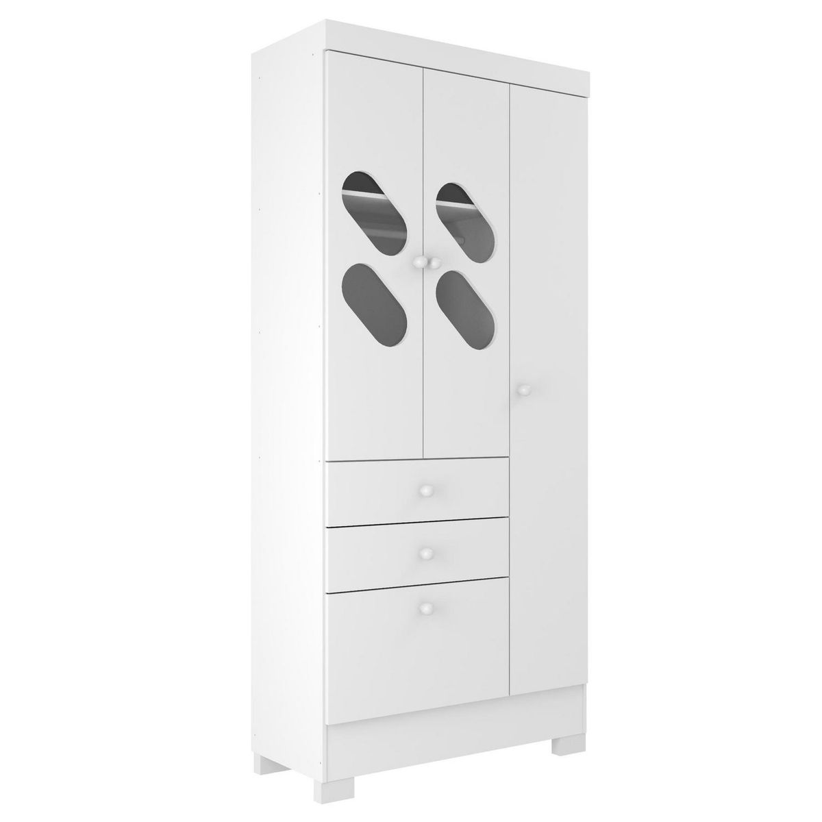 ALTAVISION - Clóset Amarelinha 3 Puerta(s) 3 Cajón(es) 4 Repisa(s) 40x200x90 cm Blanco