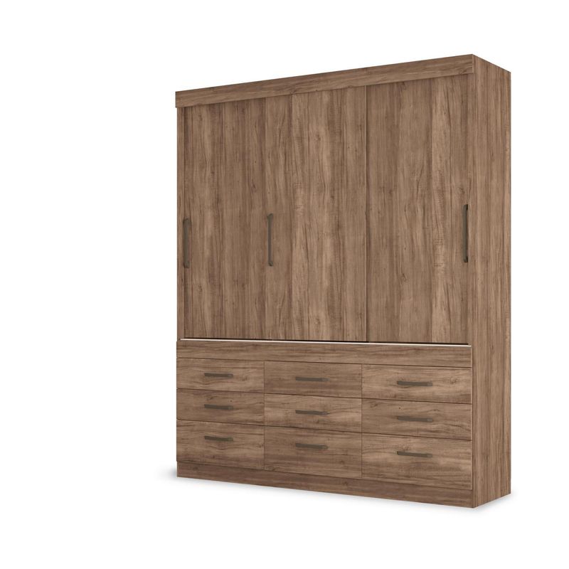 ALTAVISION - Clóset Click 3 Puerta(s) 9 Cajón(es) 5 Repisa(s) 179x217x50 cm Café Claro