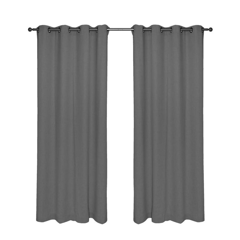 JOVIAL - Set cortina black out 2 paños text 140x220 cm gris