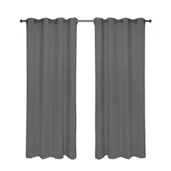 JOVIAL - Set cortina black out 2 paños text 140x220 cm gris
