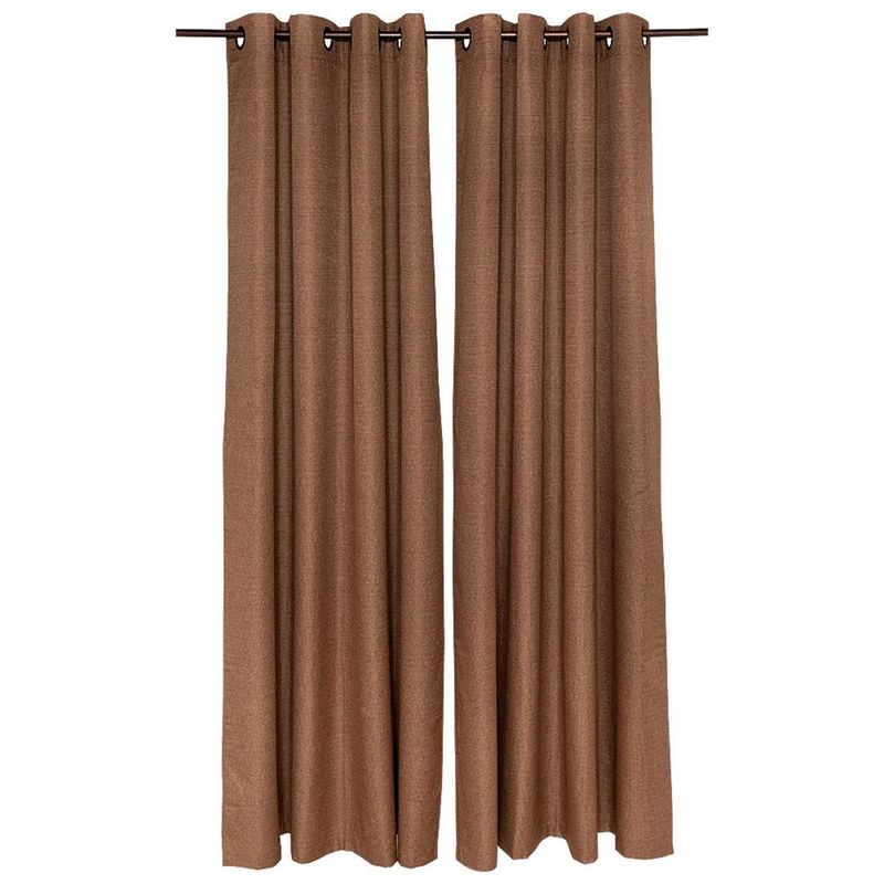 JOVIAL - Set cortina black out 2 paños text 140x220 cm café