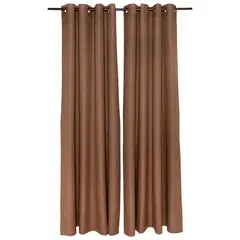 JOVIAL - Set cortina black out 2 paños text 140x220 cm café