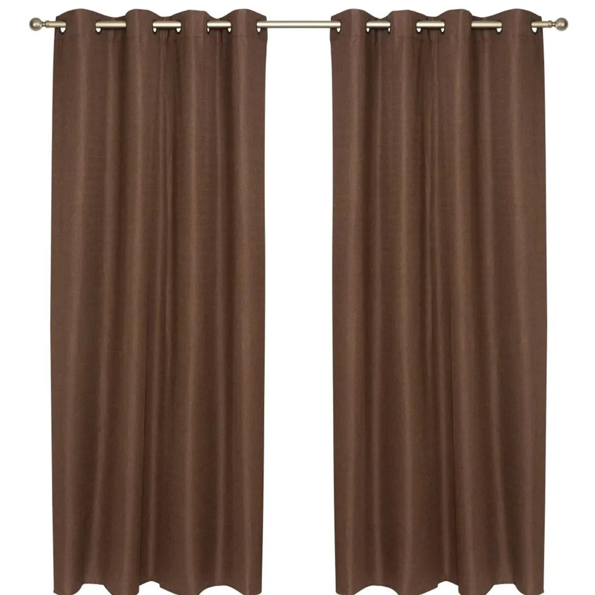 Set cortina black out 2 paños text 140x220 cm chocolate, marca JOVIAL - Foto Principal
