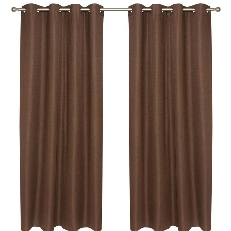 JOVIAL - Set cortina black out 2 paños text 140x220 cm chocolate