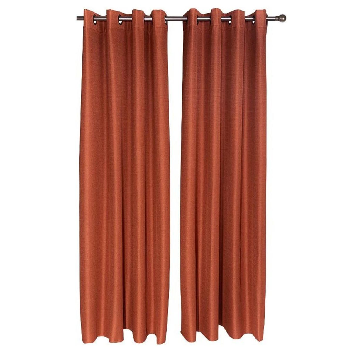 JOVIAL - Set cortina black out 2 paños text 140x220 cm terracota