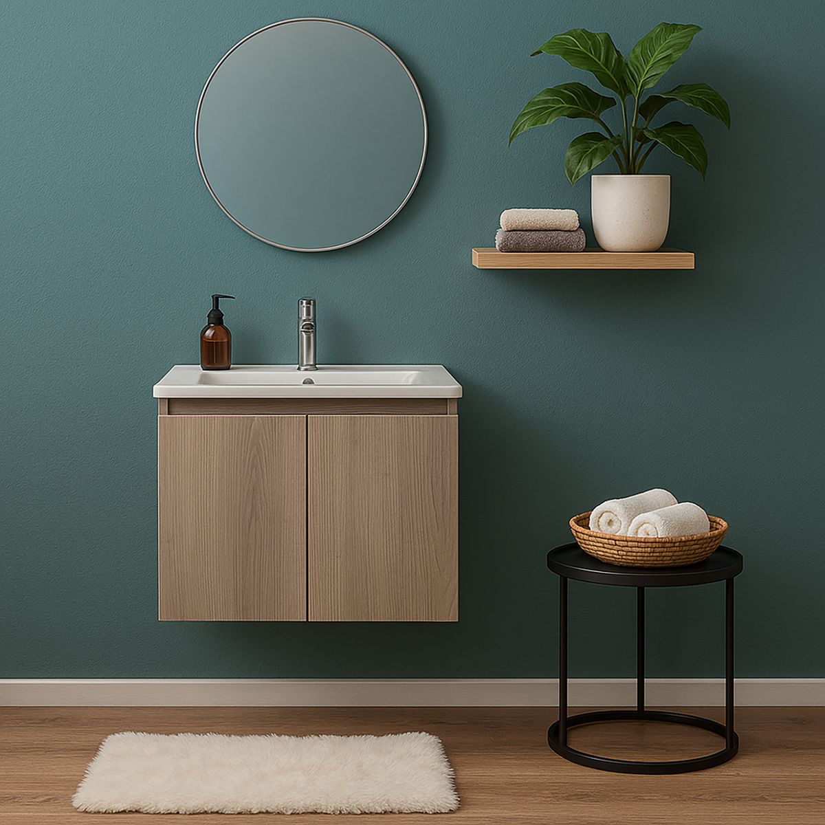 STRETTO - Kit Mueble Ermes 60x46 + Cubierta color lenga