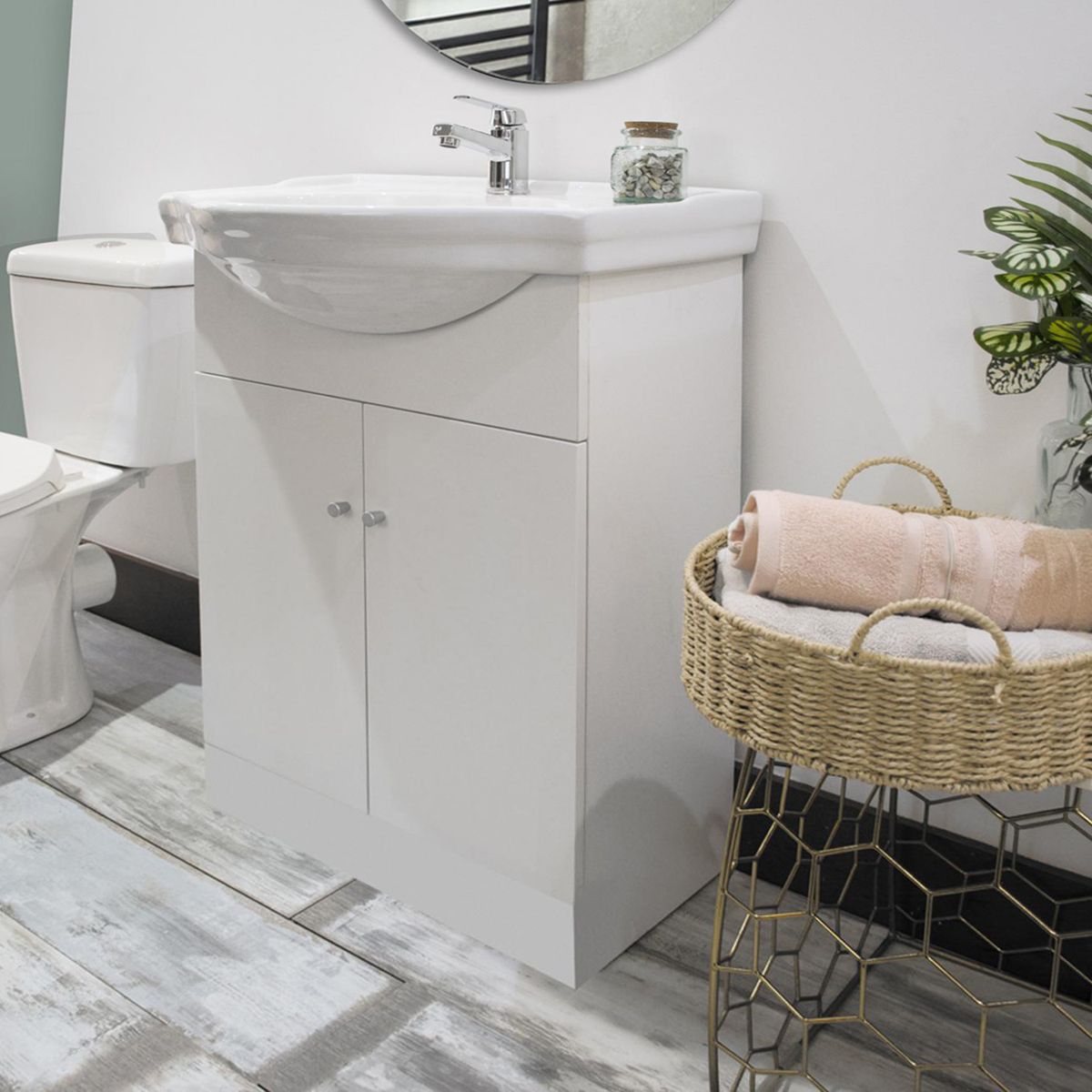 STRETTO - Mueble Baño Marie Blanco 60x80x43 cm