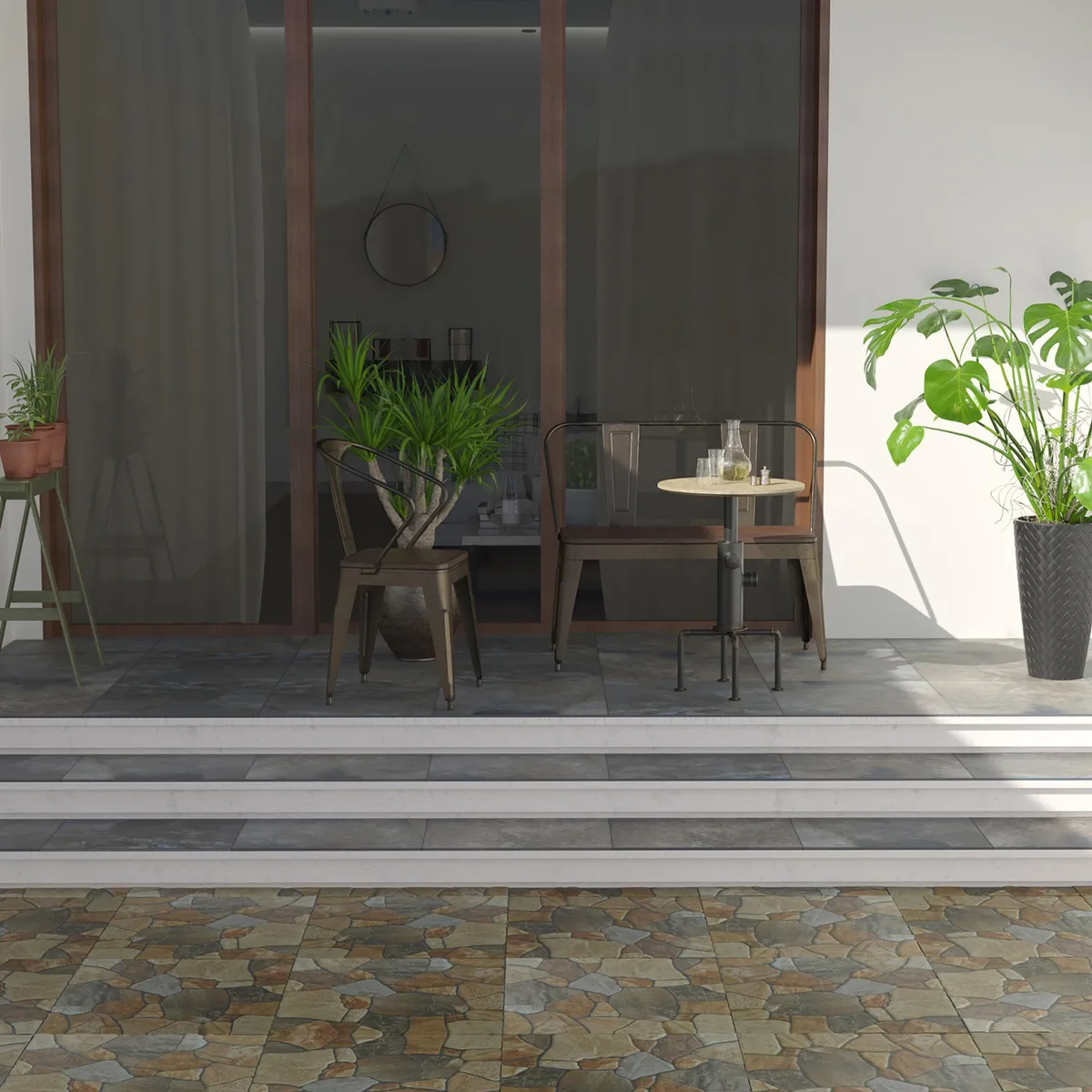 KLIPEN - Gres porcelánico 60x60 patio madero nogal 1,44M2