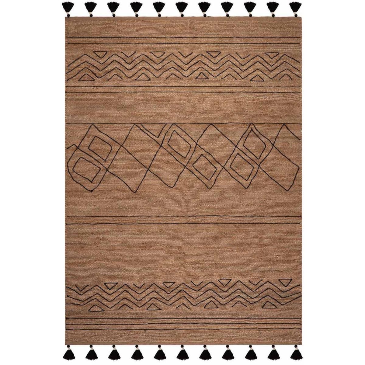 DIB - Alfombra Grande Jute Ethnic 190x290 cm Yute Nat