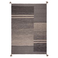 Alfombra Handw Wool Line 190x290 cm Lana Gris