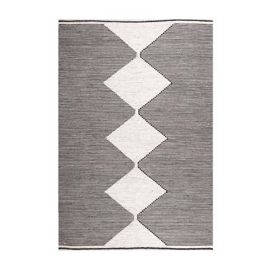 Alfombra Kelim Geo Design 160x230 cm Negro