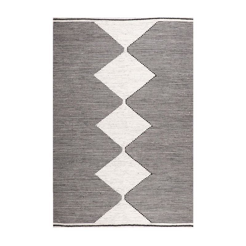 DIB - Alfombra Kelim Geo Design 160x230 cm Lana Negro