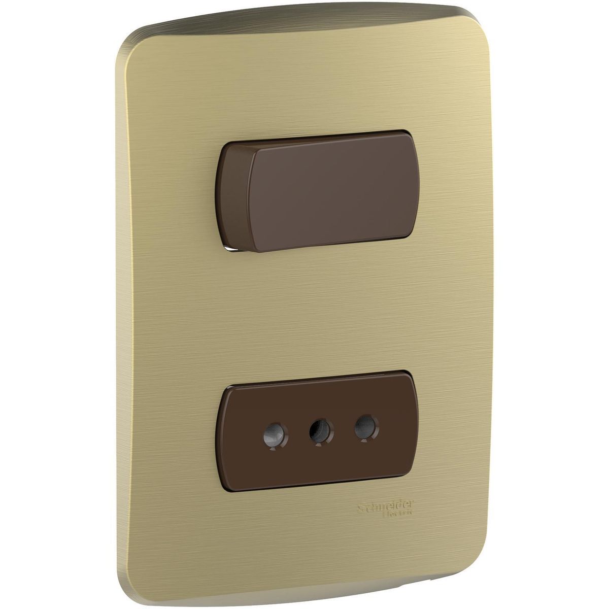 SCHNEIDER ELECTRIC - Placa Miluz armada int 9/12+toma10A dorado