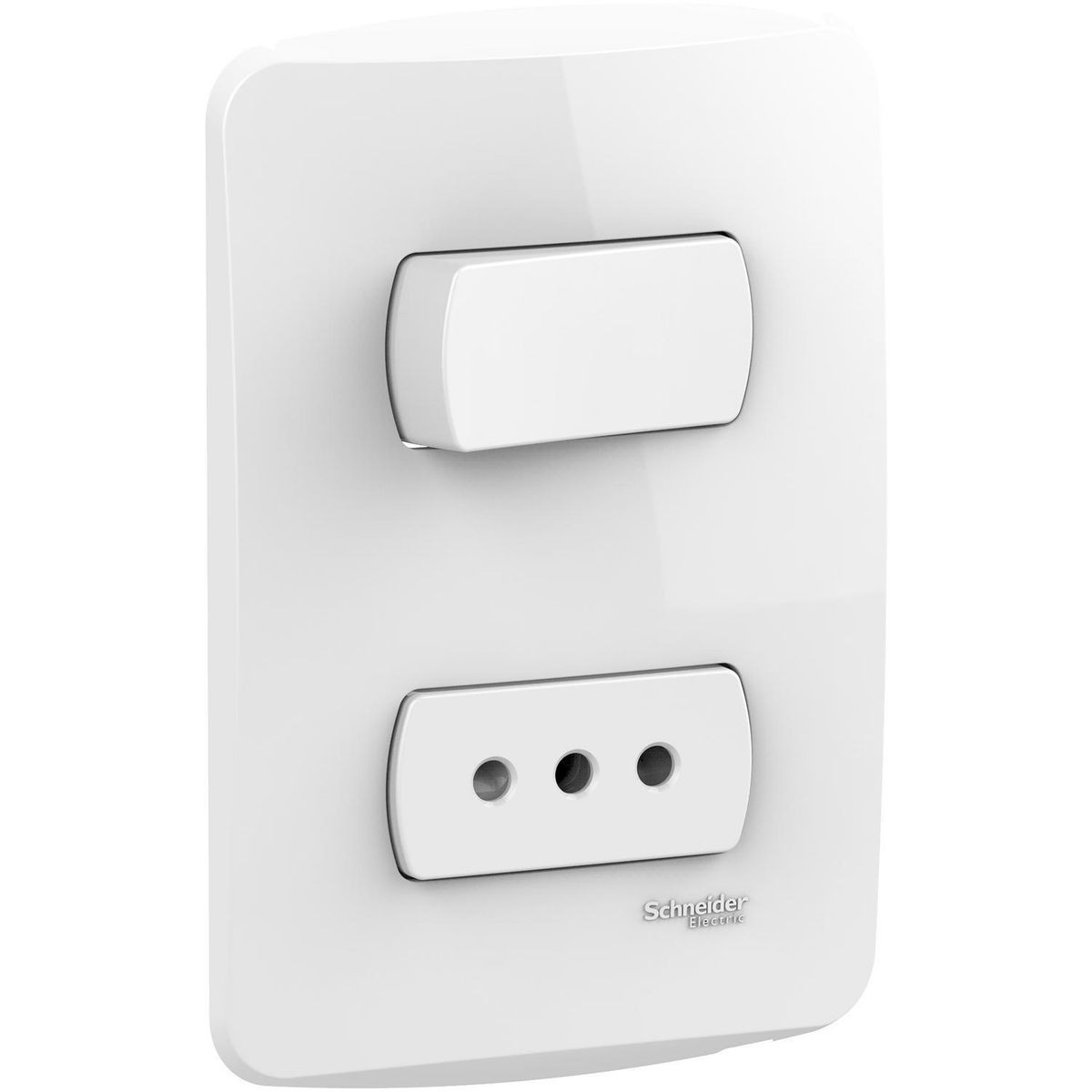 SCHNEIDER ELECTRIC - Placa Miluz armada int 9/12+toma10A blanco