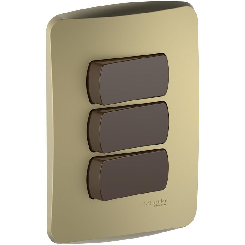 SCHNEIDER ELECTRIC - Placa Miluz armada int triple dorado